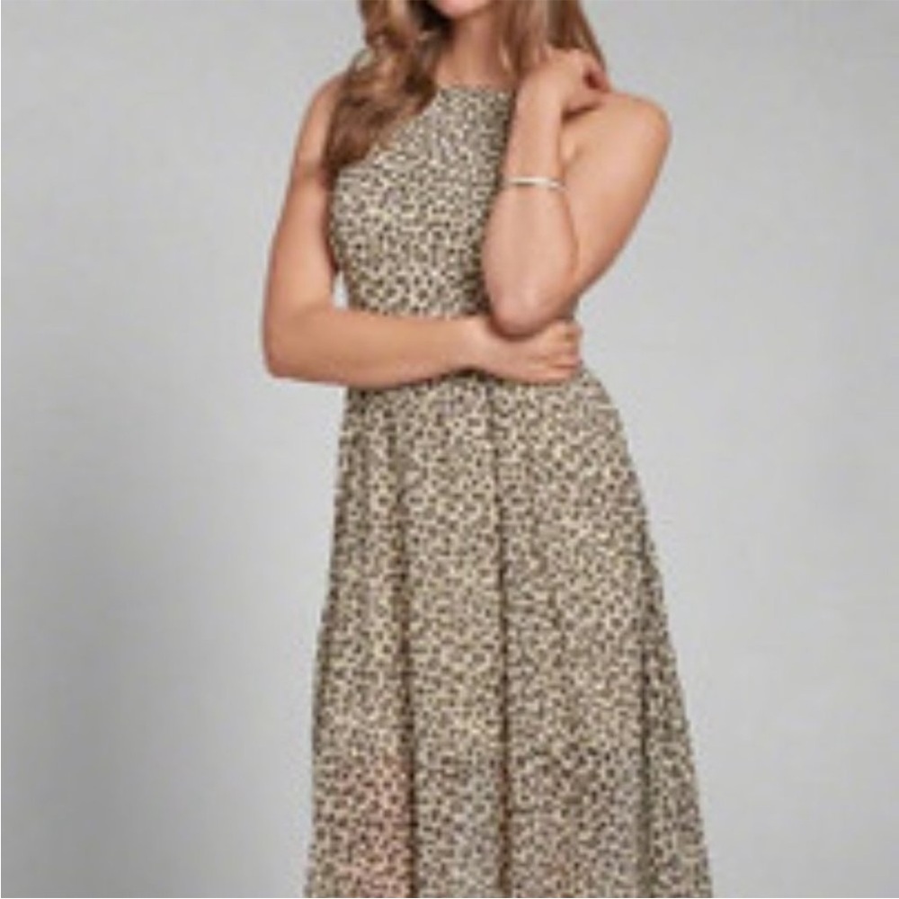 Abercrombie & Fitch Daphne Midi Dress Leopard Print Straps Size XS